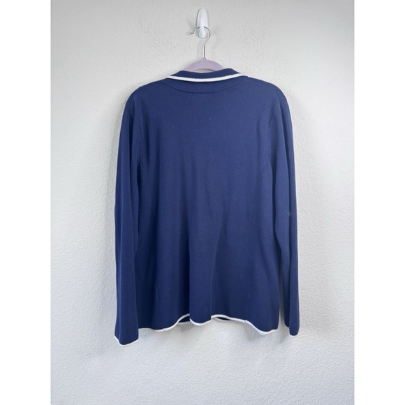 Lauren Ralph Lauren Knit Sweater Blazer 2X Gold Crest Buttons Preppy Academia - Picture 5 of 7